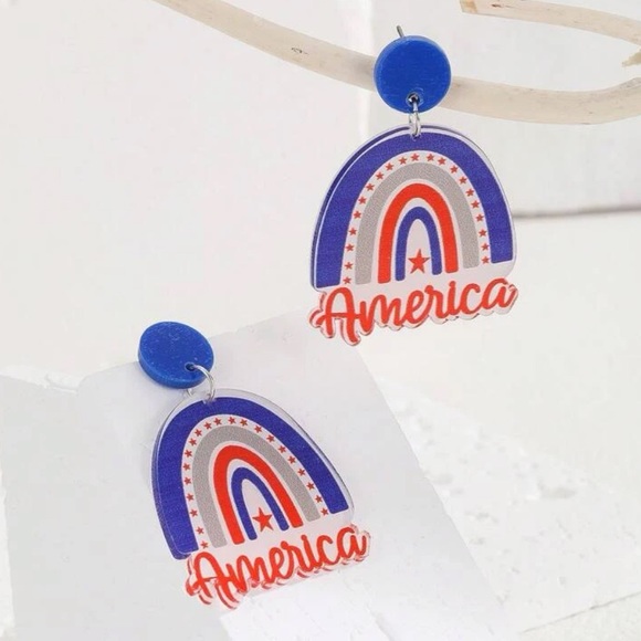 Red White and Blue America Earrings - Picture 3 of 5